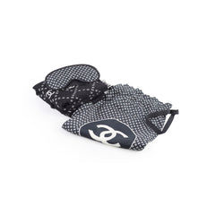 Chanel CC Silk Travel Set Black/White (Pouch, Scarf, Eye Mask)