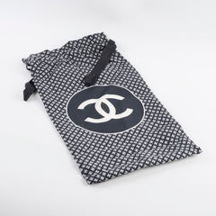 Chanel CC Silk Travel Set Black/White (Pouch, Scarf, Eye Mask)