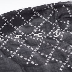 Chanel CC Silk Travel Set Black/White (Pouch, Scarf, Eye Mask)