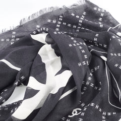 Chanel CC Silk Travel Set Black/White (Pouch, Scarf, Eye Mask)