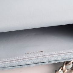 Chanel 19 Wallet On Chain WOC Lambskin Light Blue (Microchipped)