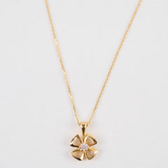 Bvlgari Fiorever Yellow Gold Necklace with Diamond