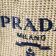 Prada Large Raffia Tote Beige