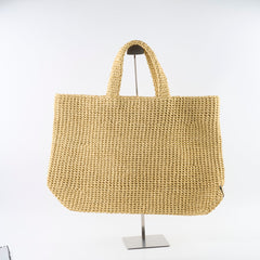 Prada Large Raffia Tote Beige