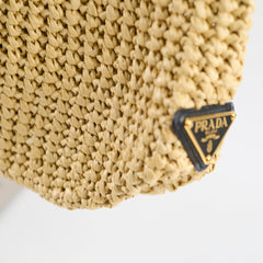 Prada Large Raffia Tote Beige