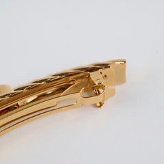 Chanel Gold Tone Pearl/Crystal CC Logo Hair Clip