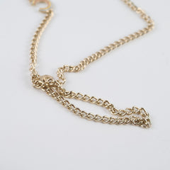 Chanel Gold/Crystal CHA-NEL Rainbow Logo Necklace Light Gold Necklace Costume Jewellery