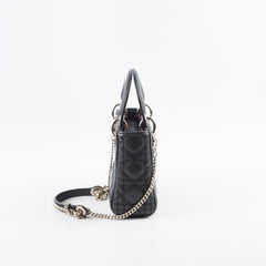 Dior Mini Lady Dior Black Shimmer SHW