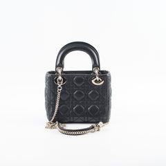 Dior Mini Lady Dior Black Shimmer SHW