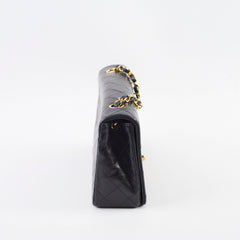 Chanel Vintage Lambskin Matelasse Flap Bag Black