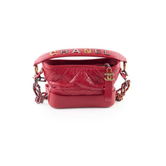 Chanel Small Gabrielle Bag Red Logo Strap