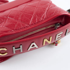 Chanel Small Gabrielle Bag Red Logo Strap