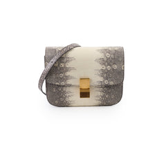 Celine Medium Lizard Classic Bag Cream