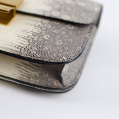 Celine Medium Lizard Classic Bag Cream