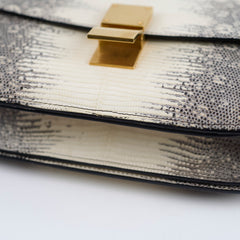 Celine Medium Lizard Classic Bag Cream
