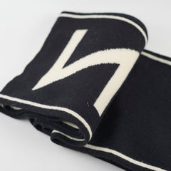 Celine Thick Wool Scarf Black/White