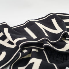 Celine Thick Wool Scarf Black/White