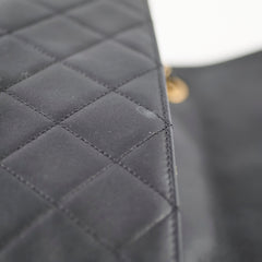 Chanel Circle Handle Black Quilted Flap Bag