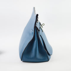 Hermes Jypsiere 34 Clemence Blue Thalassa - Square P Stamp