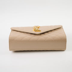 Saint Laurent Small Envelope Bag Beige