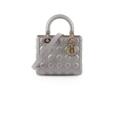 Dior Medium Lady Dior Grey Lambskin GHW