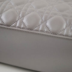 Dior Medium Lady Dior Grey Lambskin GHW