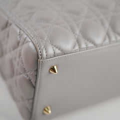 Dior Medium Lady Dior Grey Lambskin GHW