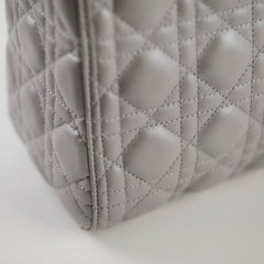 Dior Medium Lady Dior Grey Lambskin GHW