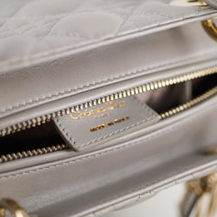 Dior Medium Lady Dior Grey Lambskin GHW