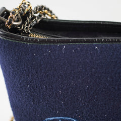 Chanel Paris-Hamburg Embroidered Gabriele Hobo Bag Navy