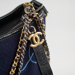 Chanel Paris-Hamburg Embroidered Gabriele Hobo Bag Navy
