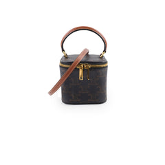 Celine Triomphe Mini Vanity Canvas with Top Handle Brown