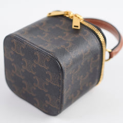 Celine Triomphe Mini Vanity Canvas with Top Handle Brown