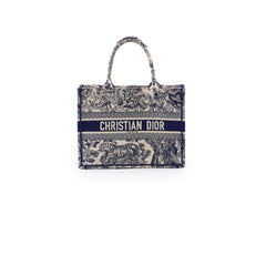 Dior Medium Book Tote Ecru & Blue Toile de Jouy