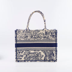 Dior Medium Book Tote Ecru & Blue Toile de Jouy