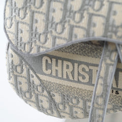 Christian Dior Medium Saddle Oblique Light Grey
