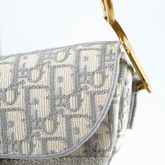 Christian Dior Medium Saddle Oblique Light Grey