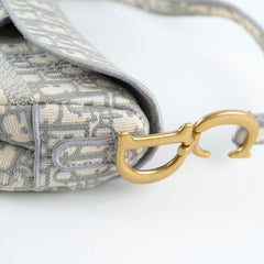 Christian Dior Medium Saddle Oblique Light Grey