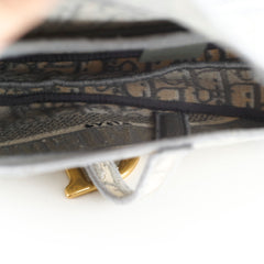 Christian Dior Medium Saddle Oblique Light Grey