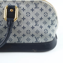 Louis Vuitton Mini Lin Monogram Horizontal Alma Navy