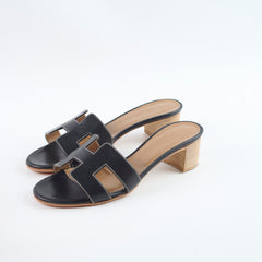 Hermes Oasis Sandals Black Size 36.5