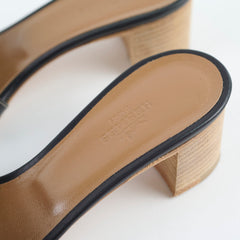 Hermes Oasis Sandals Black Size 36.5