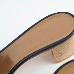 Hermes Oasis Sandals Black Size 36.5