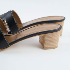 Hermes Oasis Sandals Black Size 36.5