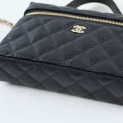 Chanel 25c Top Handle Black Caviar Vanity