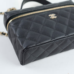 Chanel 25c Top Handle Black Caviar Vanity