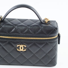 Chanel Top Handle Vanity Bag Black Caviar GHW