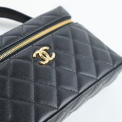 Chanel Top Handle Vanity Bag Black Caviar GHW