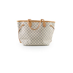 Louis Vuitton Neverfull MM Tote Damier Azur Canvas Creme