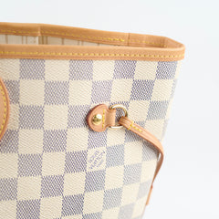 Louis Vuitton Neverfull MM Tote Damier Azur Canvas Creme